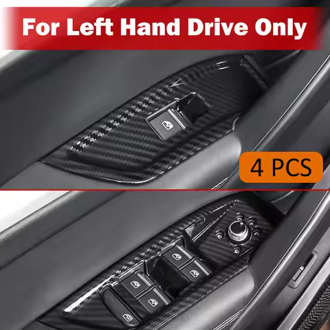 Carbon Fiber Door Window Control Panel Switch Cover Stylish For Audi Q5 SQ5 Sportback FY 2017-2024 A
