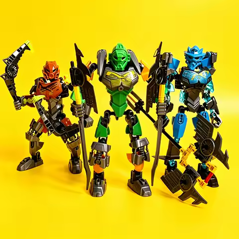 NEW Golden Mask Bionicle Building Block Anime Action Figures Soldier Robot Brick 2in1 Gali Lewa Tahu