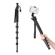 Andoer 4-Section Monopod Aluminum Alloy Camera Monopod with Phone Clip/1/4in Head 42.5-160cm Adjusta