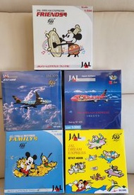 JAL Dream Express 飛機模型 (Friends号) B747-400 scale 1:500 Mickey Mouse 迪士尼 Disney (共五隻如圖）