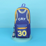 Basketball Pencil Case Large Capacity Canvas Double Layer Stationery Bag for Students NBA Kobe Curry