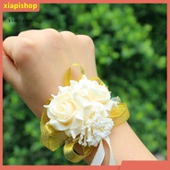 XPS Foam Rose Flowers Bridal Bridesmaid Wrist Corsage Wedding Party Ribbon Bracelet