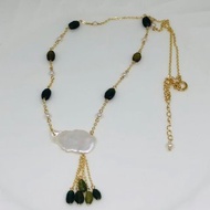 天然巴洛克變形珠綠碧璽項鍊