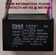 Fan Capacitor / 1.5UF+1.5UF+2UF / CBB61 / 5 wires / Universal / Ceiling Fan Capacitor