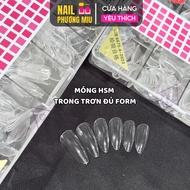 HSM Nails, Clear, Smooth, Not Rough, Full Square Form, High Quality Pointed Gourd for Manicure, Box 
