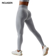 【CC】 NCLAGEN Pants Women's High-waisted Gym Leggings Feel Elastic Dry Hip Lifting  Butt Tights