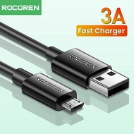 Rocoren Micro USB Cord Fast Charging Data Transfer Cable For Samsung S7 Xiaomi Redmi Note 5 Pro Realme Android Mobile Phone