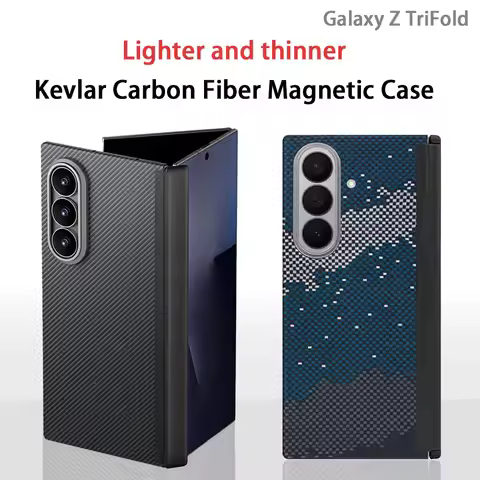 Magnetic Magsafe Case For Samsung Galaxy Z TriFold Aramid Carbon Fiber Case Hinge Central Axis Cover