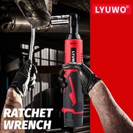 LYUWO Electric Tool, 90 Degree Right Angle Ratchet Wrench, 12V, 380 Rpm, Manual Electric Hybrid Wren
