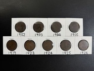 （大壹仙男皇大全套）香港硬幣愛德華七世和喬治五世1902-26年一仙 Government of Hong Kong King Edward VII & George V 1902-26 $0.001