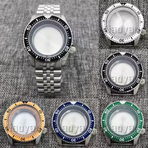 40mm Silver 3.8 Crown Watch Case Flat Sapphire Glass Fit for NH35 NH36 4R 6R 7S Movement 29mm Dial M