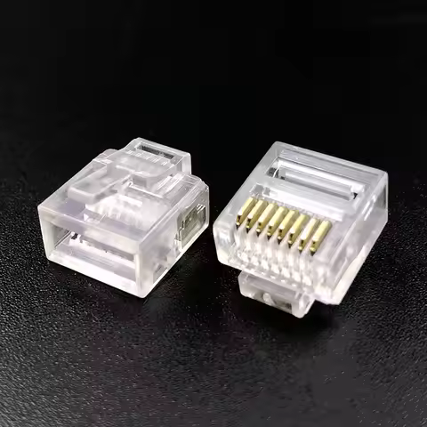 RJ45 8P8C Modular Ethernet Plug RJ45 Short Body Plug Aperture 1.0mm Cat5e Flat Cable Network Connect