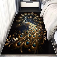 3D Three-dimensional Peacock Carpet High-end Bedroom Bedside Rugs Bay Window Mat Living Room Non-slip Floor Mat