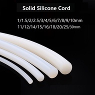 Solid Silicone Cord Dia 1mm 2 3 4 5 6 7 8 10~25mm Silicone Round Strip White Rubber Gasket Trim Seal