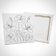 Kanvas Lukis Sketsa Bunga Sepatu Berkualitas 20x20 cm