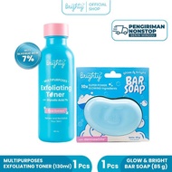 Brighty Multipurpose Exfoliating Toner X Glow & Bright Bar Soap Sabun Mandi Pemutih badan sabun penc