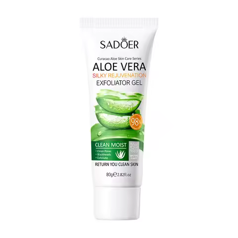 SADOER Exfoliating Aloe Vera Gel Facial Cleanser Deep Cleansing Exfoliant Gentle Tender Face Exfolia