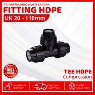 Equal Tee Hdpe Pipe Size 50x50mm Or 1 1/ 2 Inch | Hdpe Compression Fitting