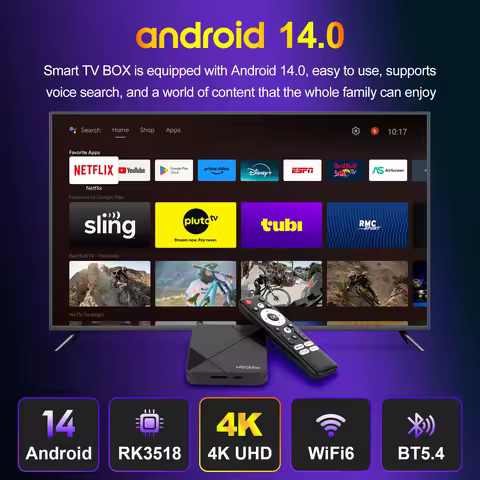 H96 MAX RK3518 Android 14 TV Box Wifi6 Dual WIFI BT5.4 USB3.0 Google Voice Assistant 4K Media Player