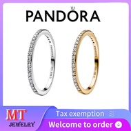Pandora S925 Sterling Silver Couple's Lab-Grown Diamond Half Eternity Pavé Band Ring
