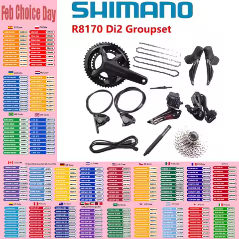 Shimano Ultegra Series Di2 R8170 2x12s Groupset R8100 Crankset R8170 Brake R8150 FD RD Derailleur Fo