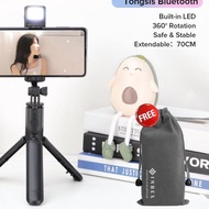 Inbex S03S Bluetooth Led Selfie Stick Remote Bright Tripod+bag