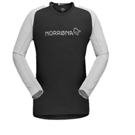 【Norrona】fjora equaliser 長袖排汗衣 男款 / 高貴黑/海狸灰/ L