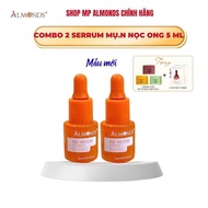Combo 2 Serum Mụn Nọc Ong Hộp 5ml Almonds Hỗ Trợ Giảm Mụn ( Tặng hộp tẩy tế bào chết và 2 gói toner