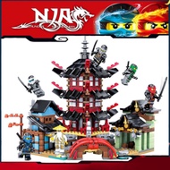 LELE Mainan Ninjago Mainan Blok Bangunan Mainan Ninja Kereta Kuil Figur Anak Laki-Laki Hadiah Mainan