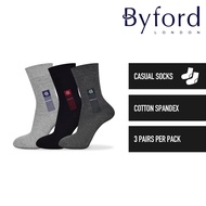 Byford Stokin Panjang (3 Pcs) | Byford Cotton Spandex Full Length Casual Socks - BSF1027W