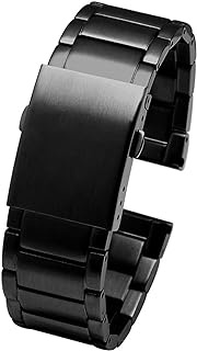 GANYUU Stainless Steel Watch Strap For Diesel DZ4316 DZ7395 7305 4209 4215 Men Metal Solid Wrist Watchband Bracelet 24mm 26mm 28mm 30mm Watchbands (Color : A Black, Size : 30mm)