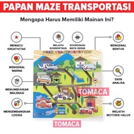 KAYU Children's Educational Toys Wooden Board Maze Flow Transportation Transportation