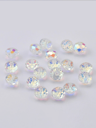 Perlas sueltas de cristal austríaco facetadas de calidad AAA de 4/6/8 mm con forma de disco redondeado y cristal AB, para hacer brazaletes y collares