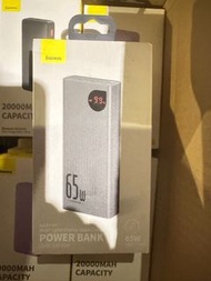 Baseus 20000mAh 65W 快速充電行動電源 數字顯示 黑色 充電器  充電寶 倍思