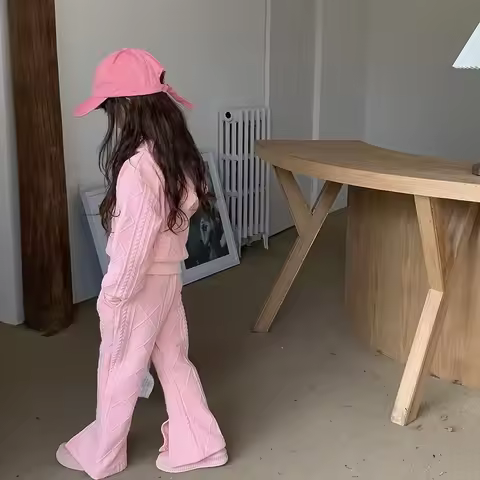 Children's Clothing Sets Long Sleeved Hooded Top + Flared Pants 2pcs Girl Clothes Kids Boutique Clot