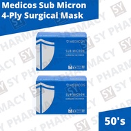 Medicos Sub Micron Surgical Face Mask 4 Ply ASTM Level 3 50's