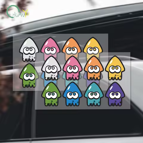 Octopus squid shooter 3 creative car decal cartoon fun game body window decoration motorcycle reflec