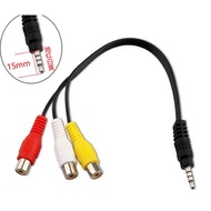 [W] Plug male 3.5 mm to 3 AV cables RCA audio Video female 22cm