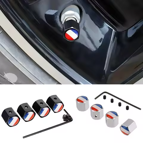 4PCS France Flag Car Wheel Tire Valve Caps for Opel Agila Antara Astra Combo CORSA Crossland X Grand