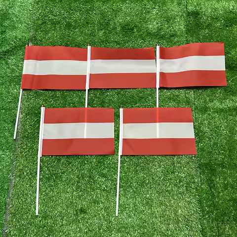 SKY FLAG Austria Hand Flag 10/20/50/100pcs 21*14cm Austria Hand Waving Flags With Plastic Pole For S