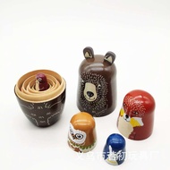 Cartoon brown bear five-layer doll big black bear hand-paint