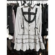 MYCASSI Dress Vintage Gothic Striped Dress Wanita