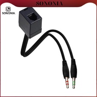 [SONONIA] Professional Female RJ9 to Male 3.5mm Adapter Cable Converter 35cm Black