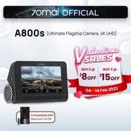 70mai A800s 4K Dash Cam Built-in GPS Dual Vision Rear Cam A800 ADAS 24 Hours Parking Monitor App Control