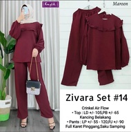 Setelan wanita dewasa zivara/one set crinkle airflow premium kekinian terbaru banyak size (MLXL)