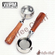 Portafilter Naked 58mm Basket 58 mm Porta Filter Wellhome Wooden Handle
