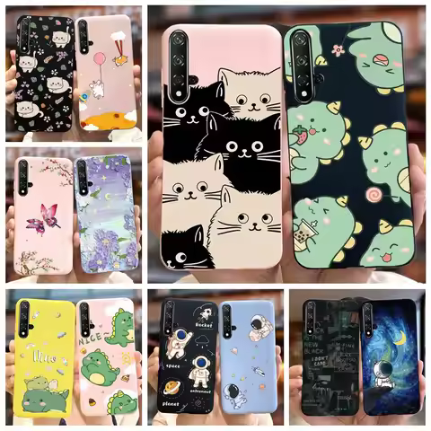 For Huawei Nova 5T Case Honor 20 Cute Dinosaur Cartoon Cover Soft Silicone Phone Case For Huawei Nov