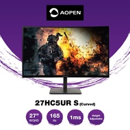 AOPEN 27HC5UR S 27-Inch WQHD 165Hz 1ms Zero Frame Curved LCD (1500R) FreeSync Gaming Monitor [2560 x