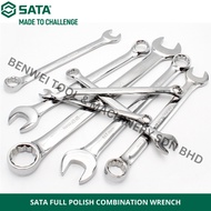 SATA FULL POLISH COMBINATION WRENCH / COMMON RING / SPANAR WRENCH SET / 8MM 10MM 12MM 14MM 17MM 19MM