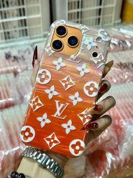 iPhone 手機保護套 GucciLVDior漸變橙貝母紋雙面imd8 手機殼 禮物 手機袋 保護套 蘋果 手機